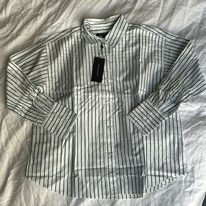 French Connection stripped button down poplin